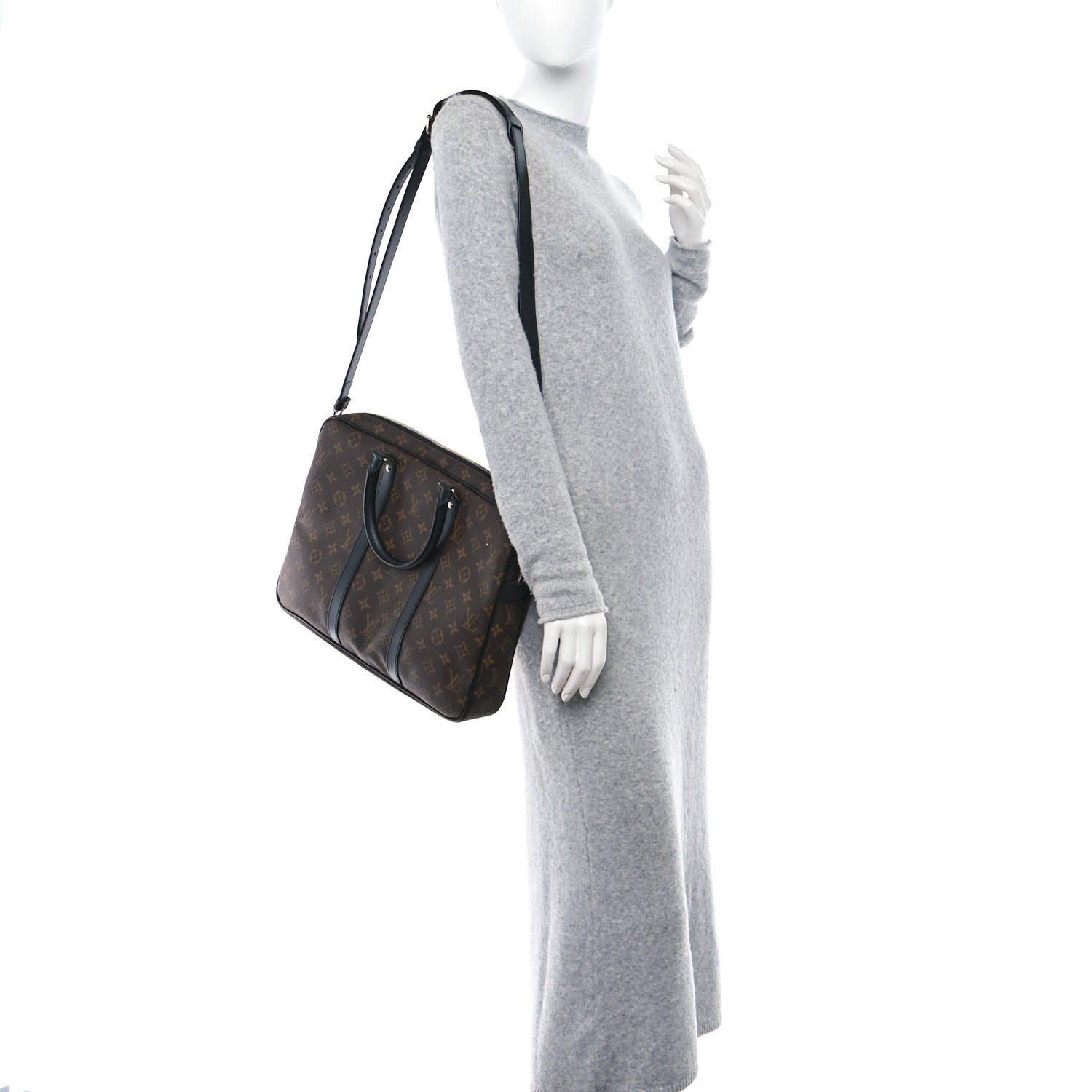 Louis Vuitton LOUIS VUITTON Monogram Macassar Porte-Documents Voyage PM 2 of 8