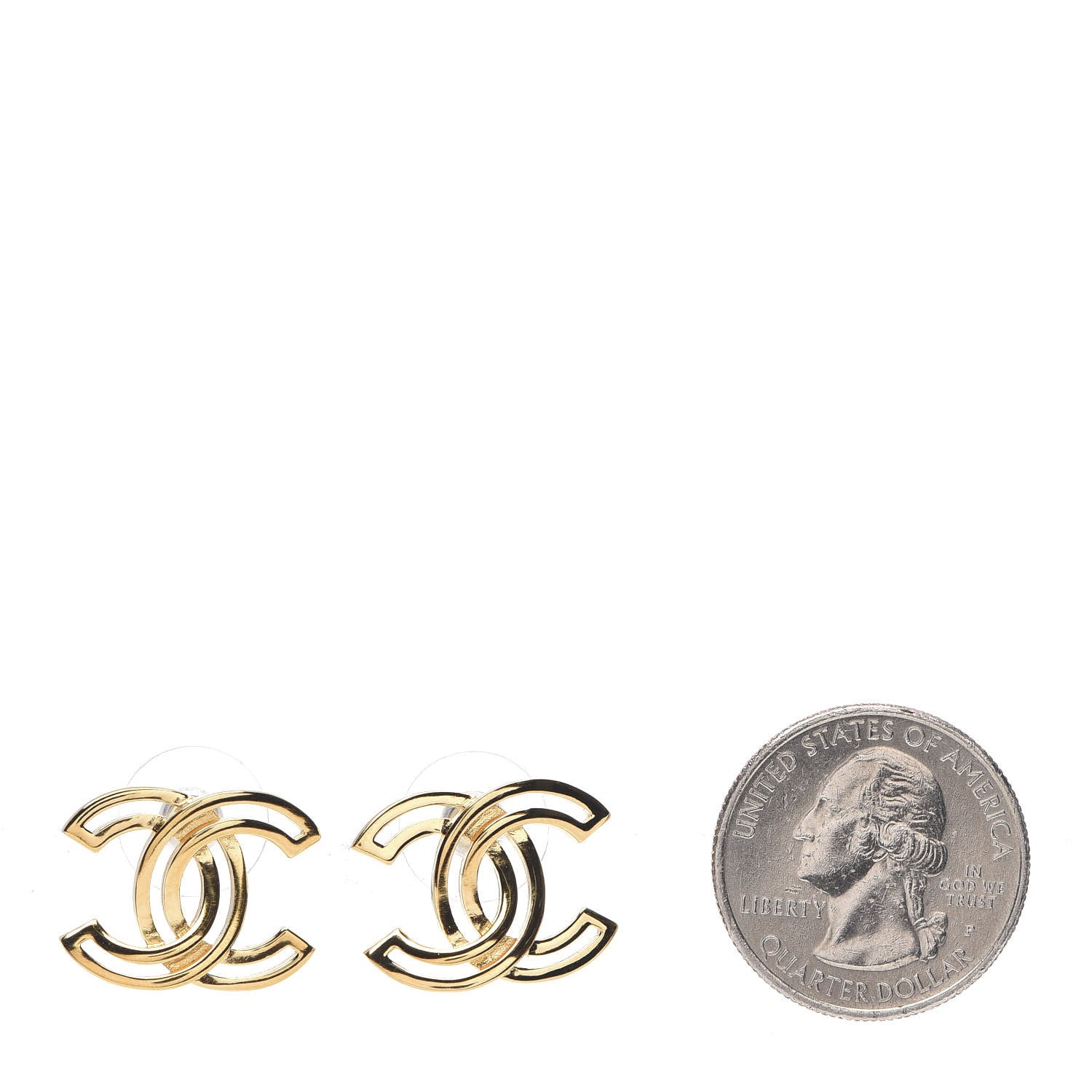 Chanel Metal Obazine CC Earrings Gold 2 of 4
