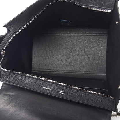 Celine Drummed Calfskin Suede Medium Trapeze Black 5 of 7