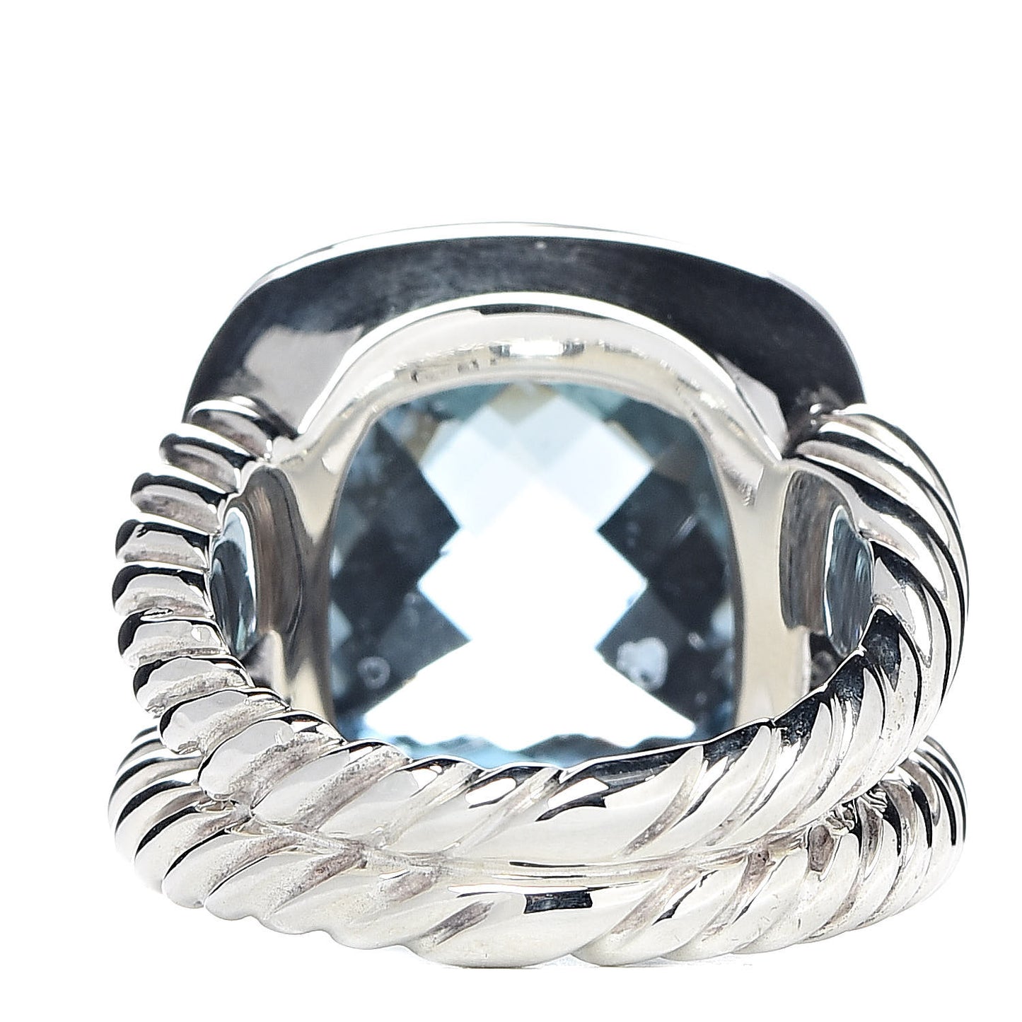 Sterling Silver Diamond Blue Topaz 14mm Albion Ring 53 6.25