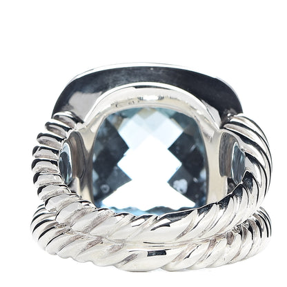 David Yurman Sterling Silver Diamond Blue Topaz 14mm Albion Ring 53 6.25 4 of 5