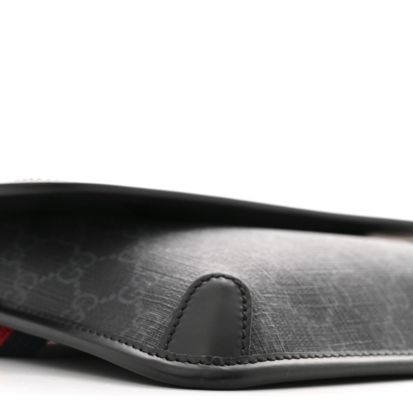 GG Supreme Monogram Web Slim Belt Bag Black Grey