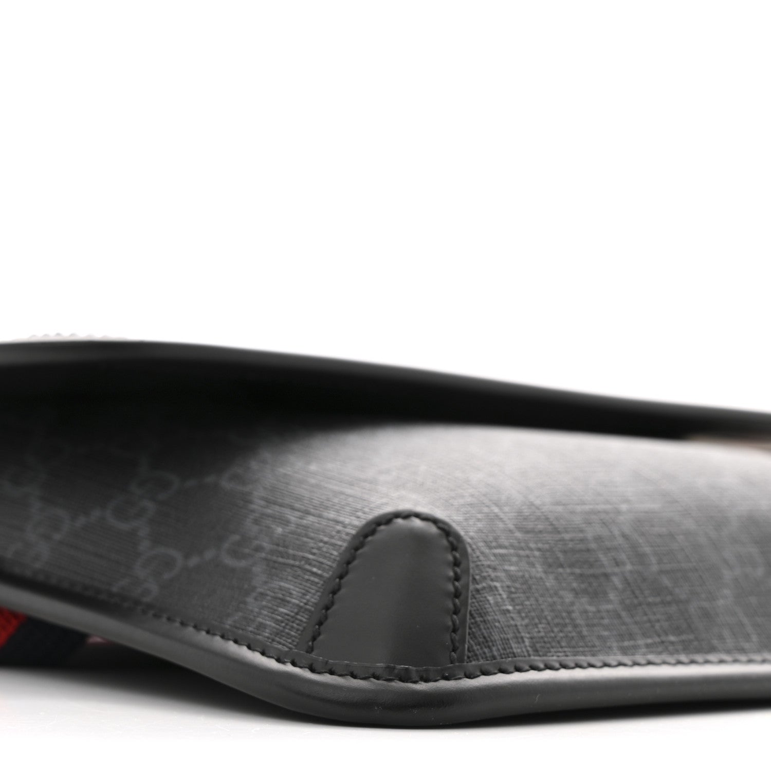 Gucci GG Supreme Monogram Web Slim Belt Bag Black Grey 9 of 13
