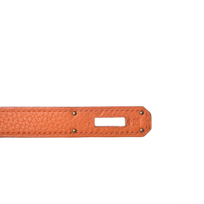 Hermes Taurillon Clemence Kelly Retourne 32 Orange 5 of 8