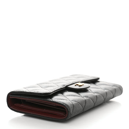 Chanel Caviar Quilted Long Flap Wallet Black 4 of 10