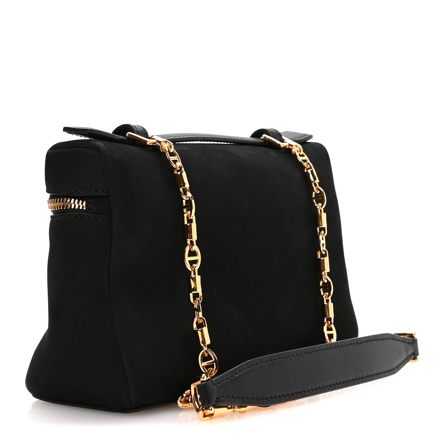 Loro Piana Nubuck L19 Extra Pocket Pouch Black Sun Gold 3 of 10