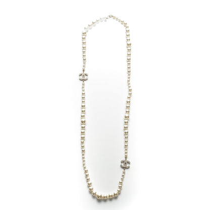 Chanel Graduated Pearl CC Long Necklace Gold 5 of 6