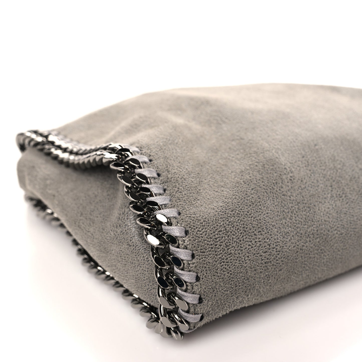 Shaggy Deer Mini Falabella Fold Over Tote Light Grey
