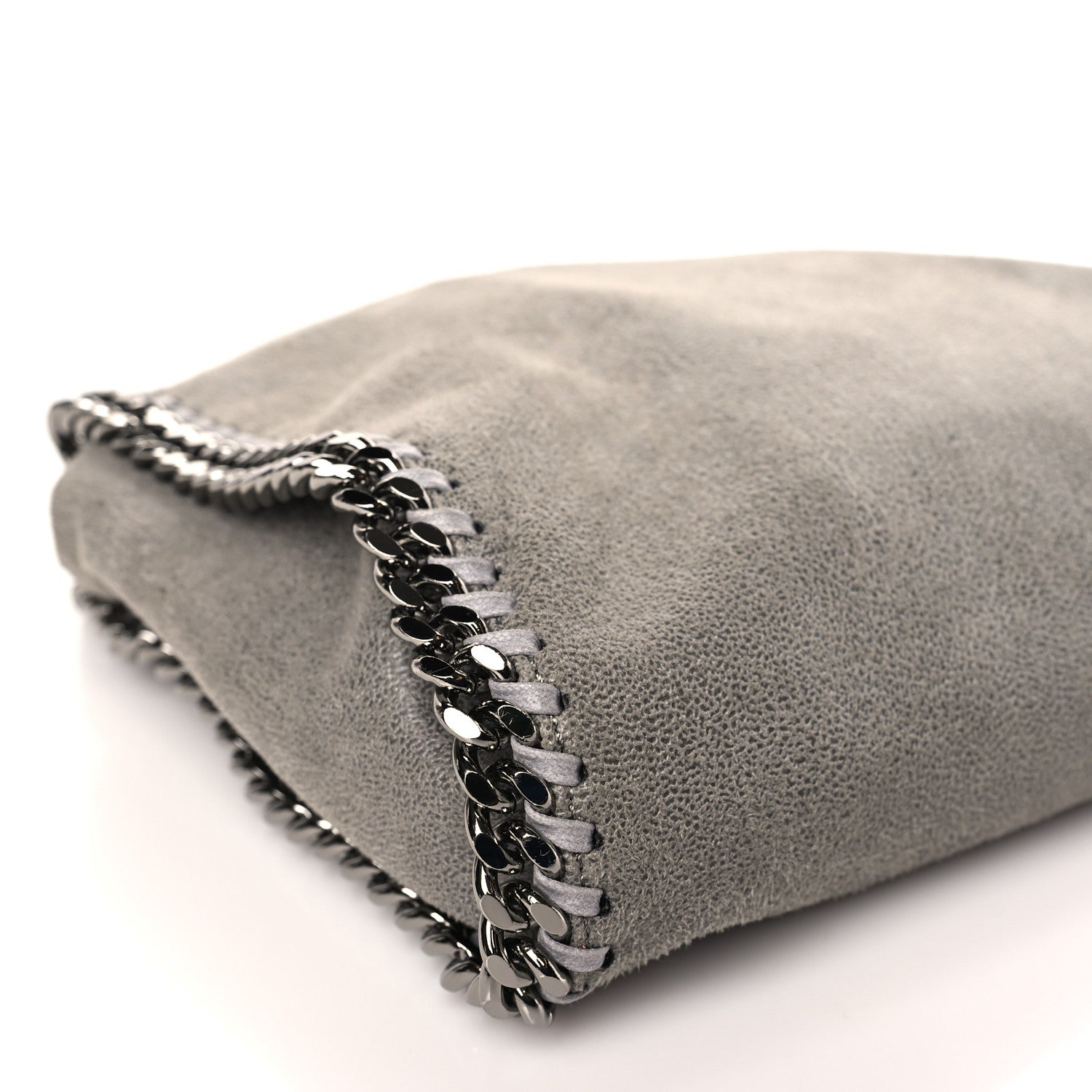 Stella McCartney Shaggy Deer Mini Falabella Fold Over Tote Light Grey 8 of 9