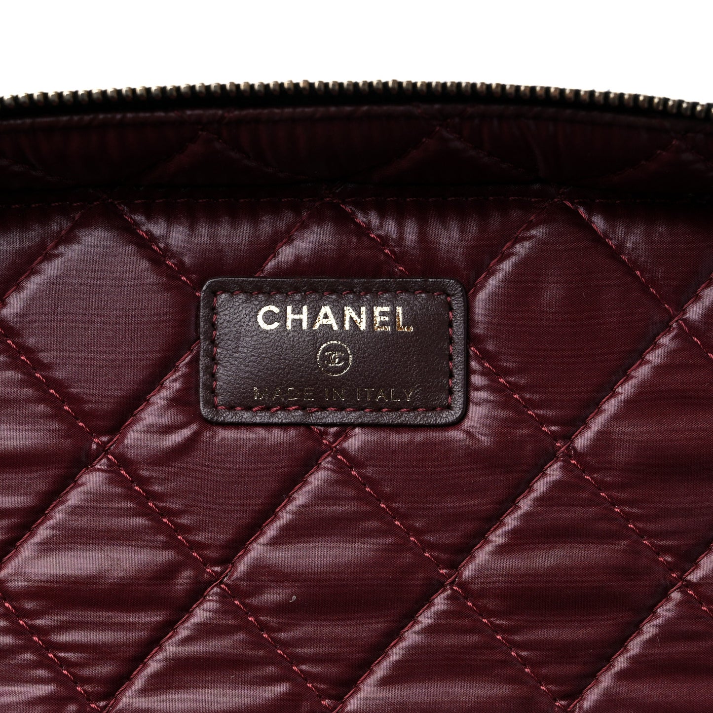 Lambskin Quilted Vanity Pouch Black
