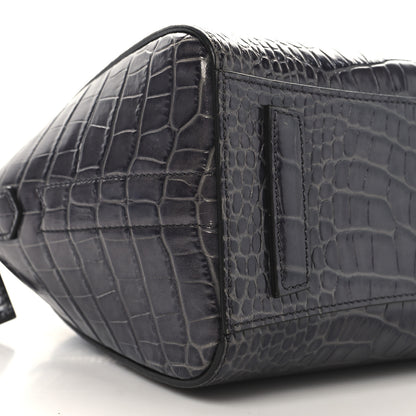 Givenchy Calfskin Crocodile Embossed Mini Antigona Storm Grey 9 of 10