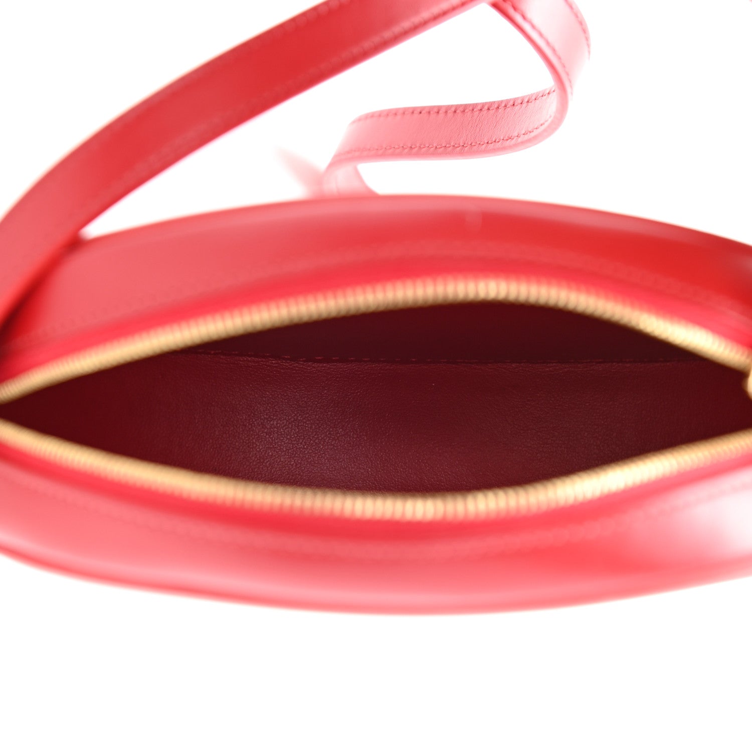 Celine Smooth Calfskin Cuir Triomphe Oval Purse Crossbody Red 4 of 9