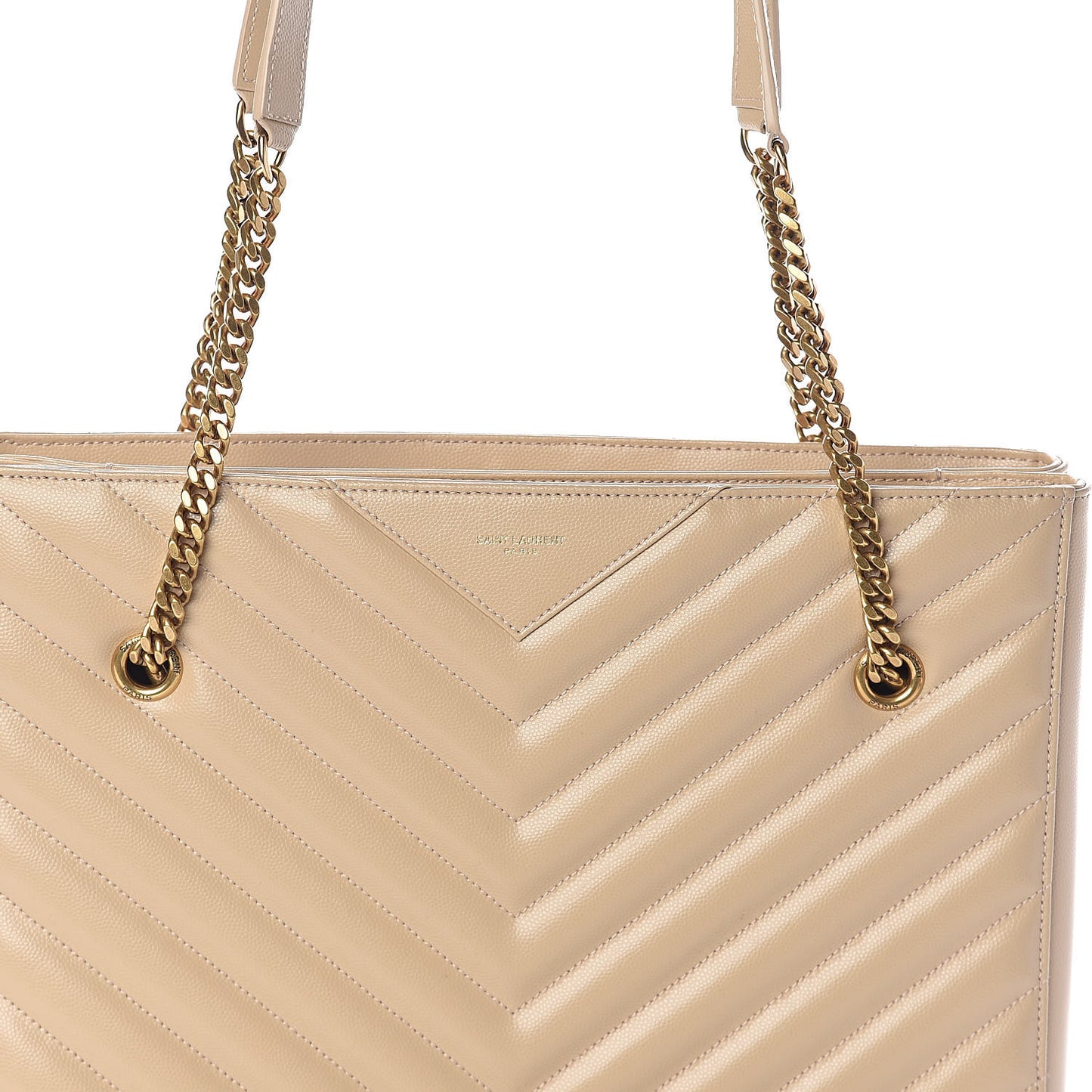 Grain De Poudre Matelasse Chevron Medium Tribeca Shopping Bag Nude Powder