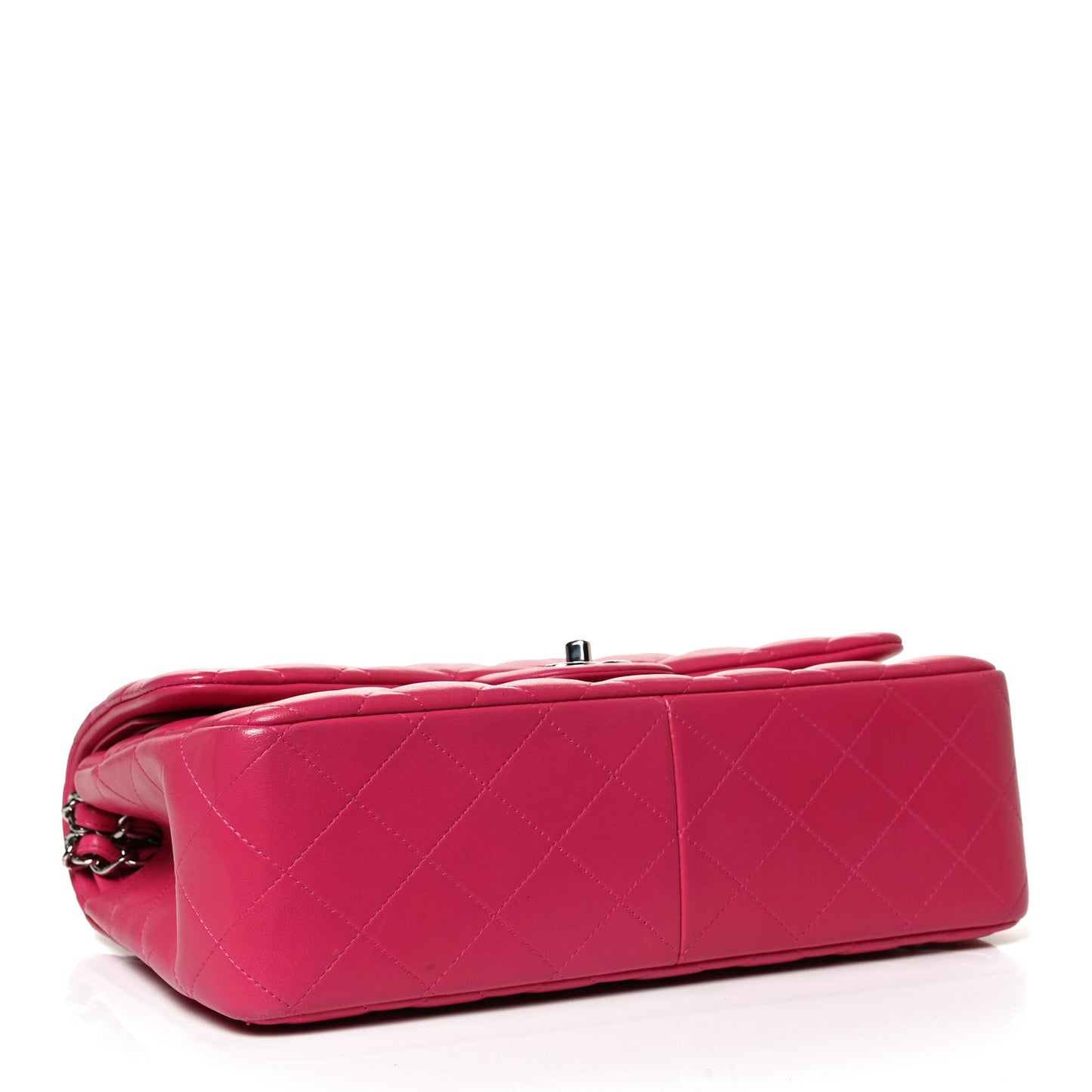 Lambskin Quilted Jumbo Double Flap Dark Pink