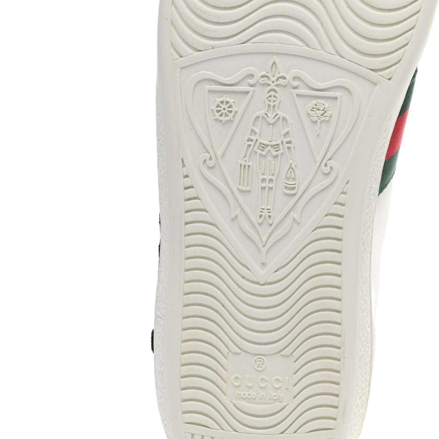 Calfskin Web Floral Embroidered Womens Ace Sneakers 38 White