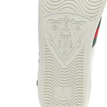 Gucci Calfskin Web Floral Embroidered Womens Ace Sneakers 38 White 9 of 10