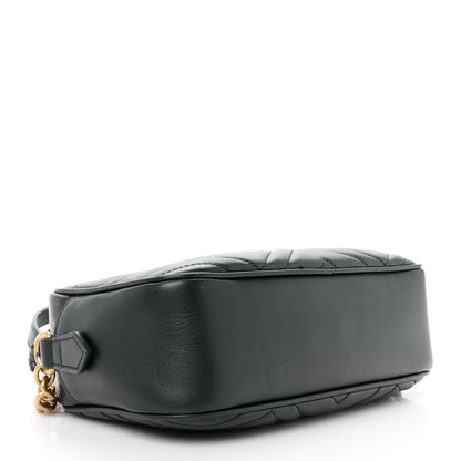 Gucci Calfskin Matelasse Small GG Marmont Chain Shoulder Bag Black 4 of 11