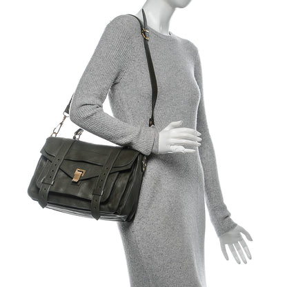 Proenza Schouler Lambskin Medium PS1 Satchel Military 2 of 7