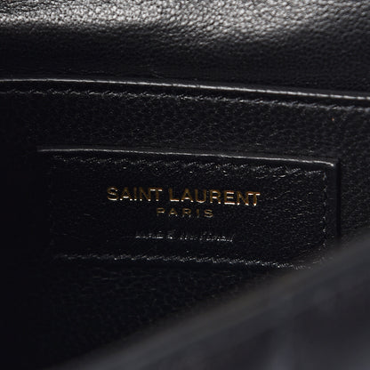 Saint Laurent Lambskin Matelasse Monogram Medium Vicky Chain Bag Black 6 of 10