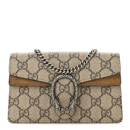 Gucci GG Supreme Monogram Super Mini Dionysus Shoulder Bag Taupe 1 of 9