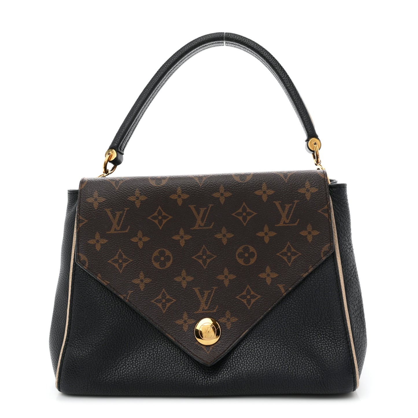 Grained Calfskin Monogram Double V Black