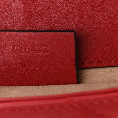 Gucci Calfskin Matelasse Super Mini GG Marmont Shoulder Bag Hibiscus Red 7 of 9