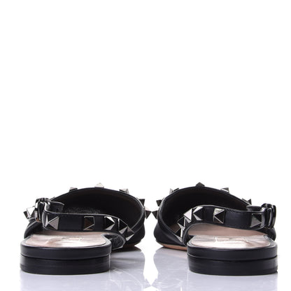 Valentino Garavani Mesh Rockstud Slingback Flats 39.5 Black 6 of 10