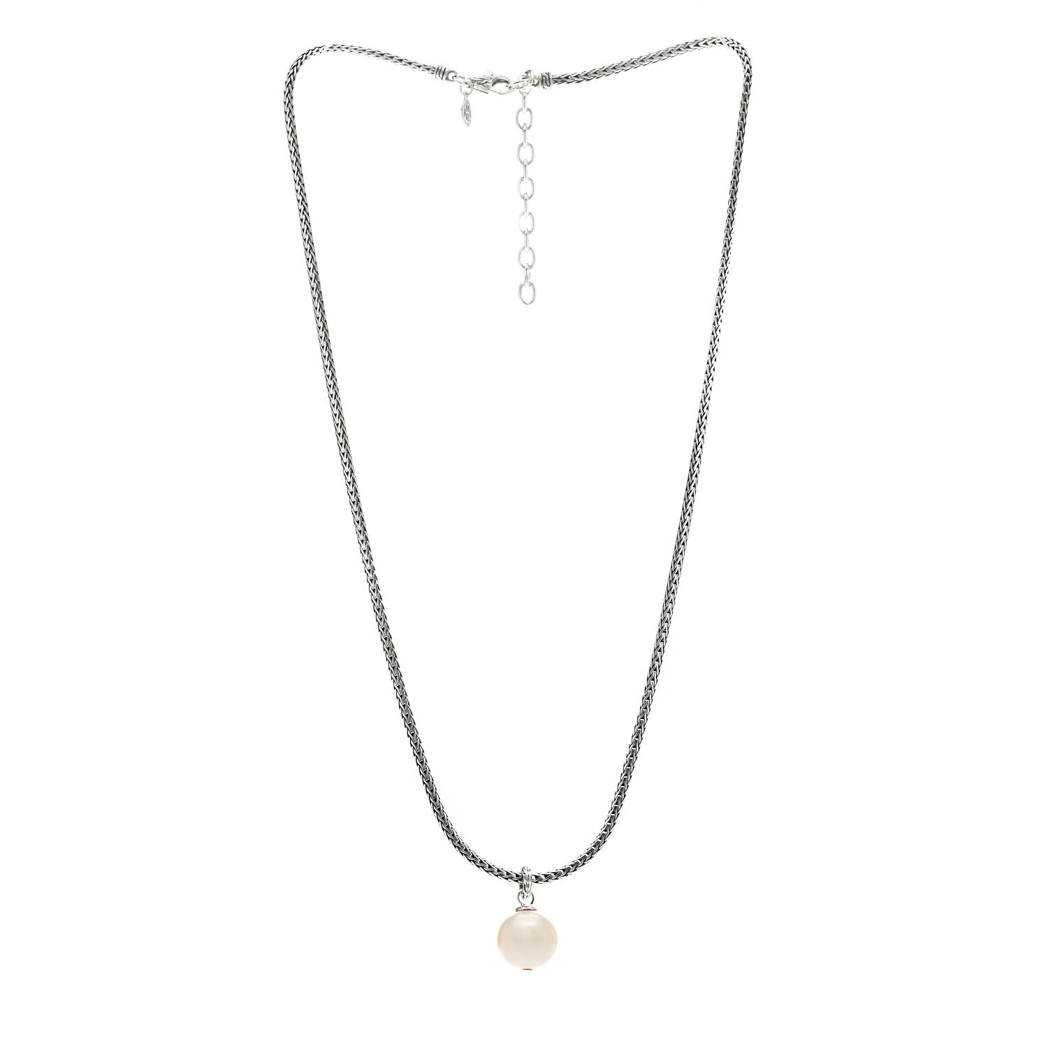 John Hardy Sterling Silver 12mm Pearl Classic Chain Pendant Necklace 3 of 5