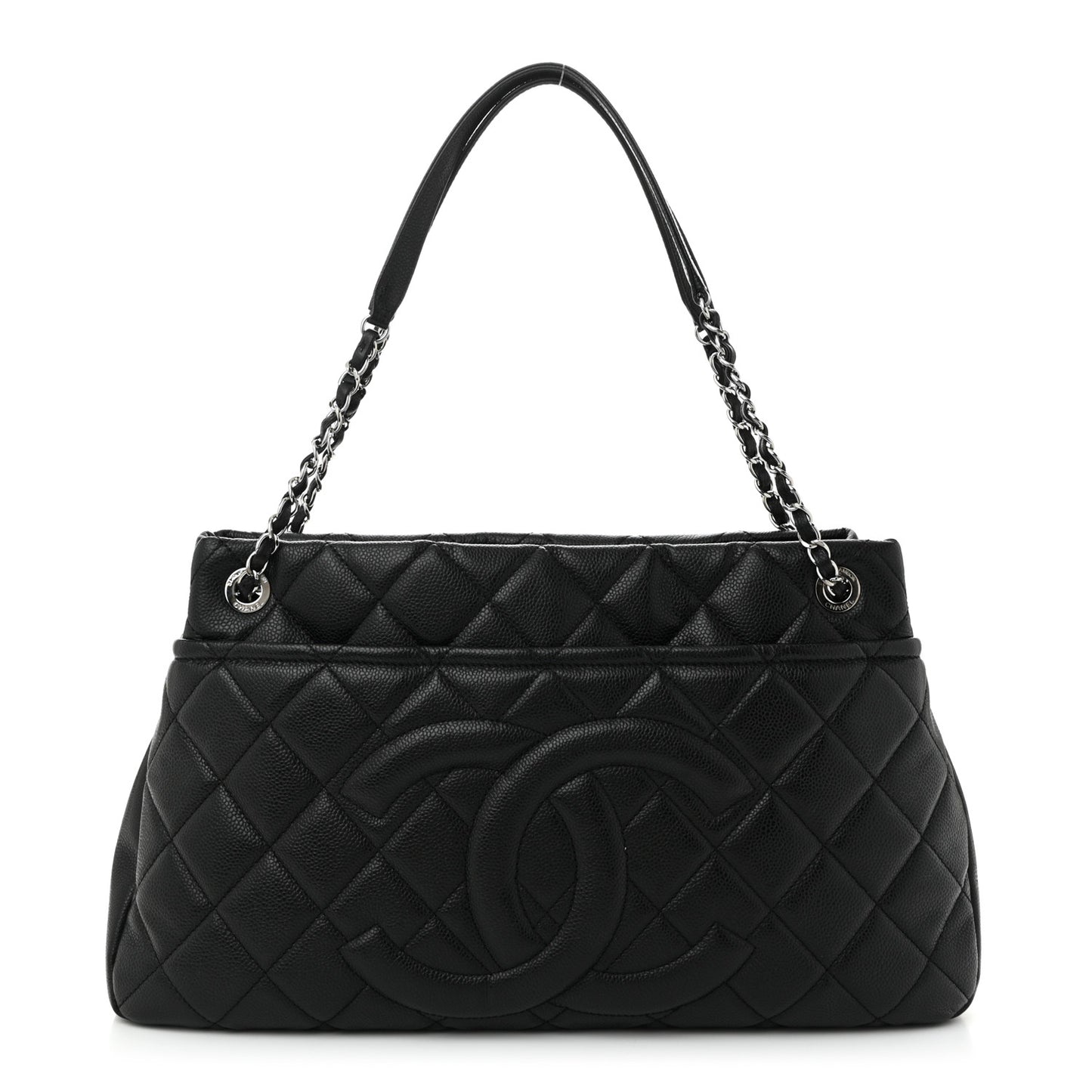 Caviar Quilted Timeless CC Soft Tote Black