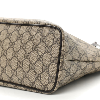 Gucci GG Supreme Monogram Small Zippered Tote Dark Brown 9 of 11