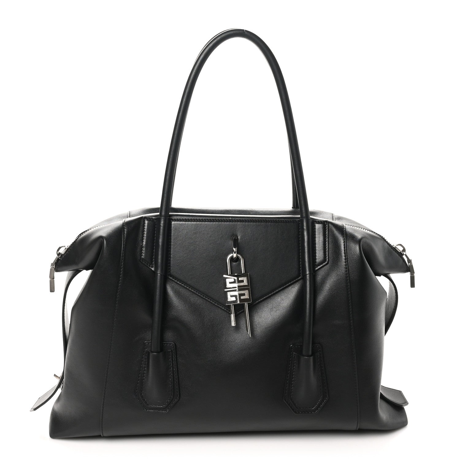 Givenchy Smooth Calfskin Medium Antigona Soft Lock Duffle Bag Black 1 of 9