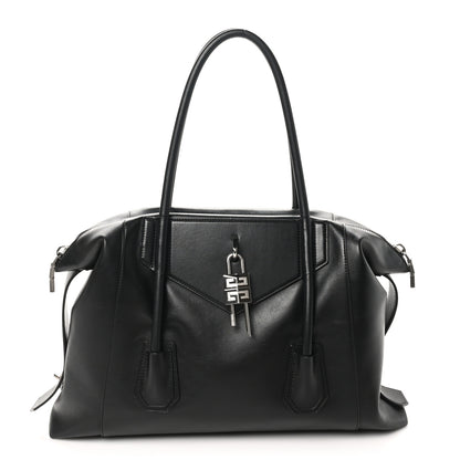 Givenchy Smooth Calfskin Medium Antigona Soft Lock Duffle Bag Black 1 of 9