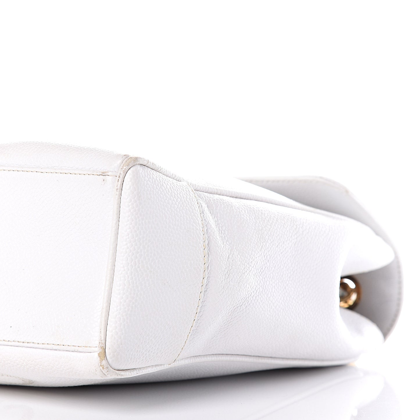 Caviar Flap Shoulder Bag White