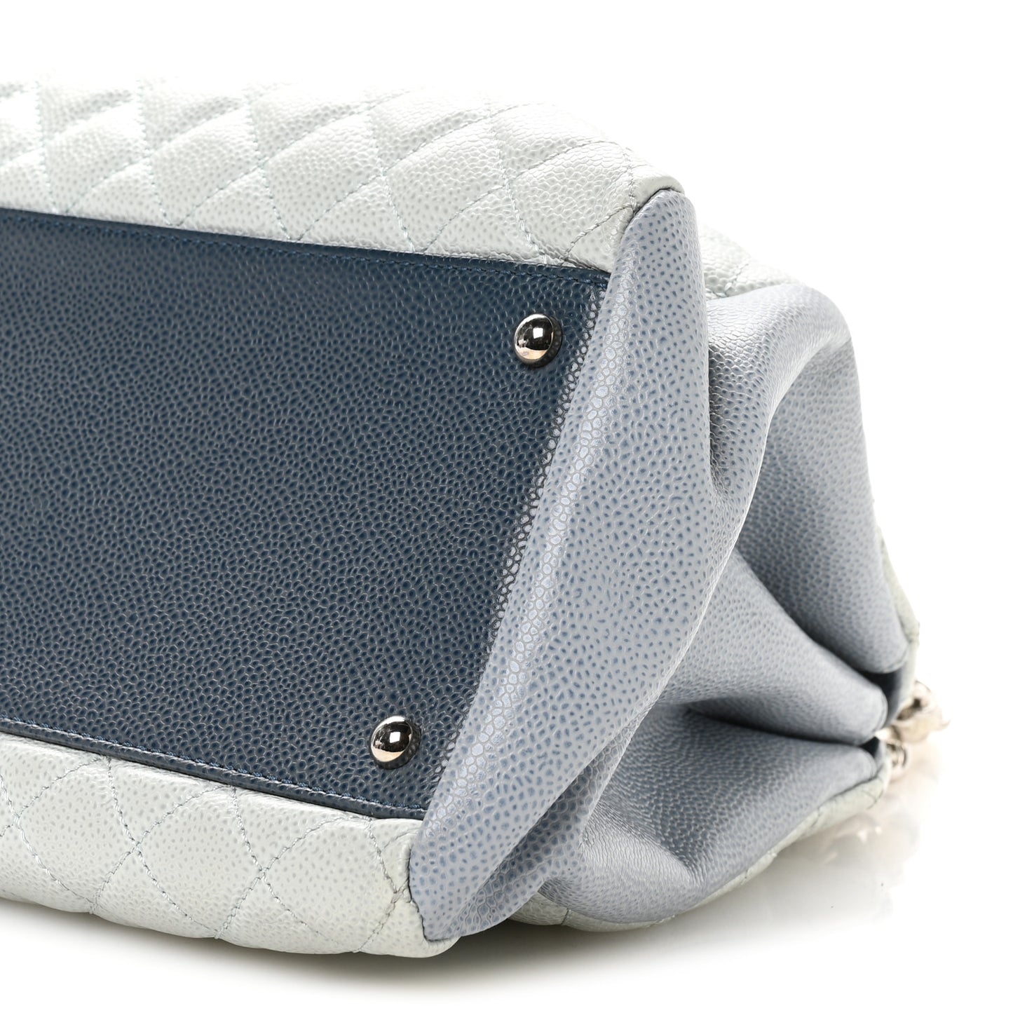 Caviar Quilted Large Just Mademoiselle Bowling Bag Light Blue