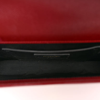 Saint Laurent SAINT LAURENT Grain De Poudre Classic Monogram Cassandre Clutch Dark Red 11 of 20