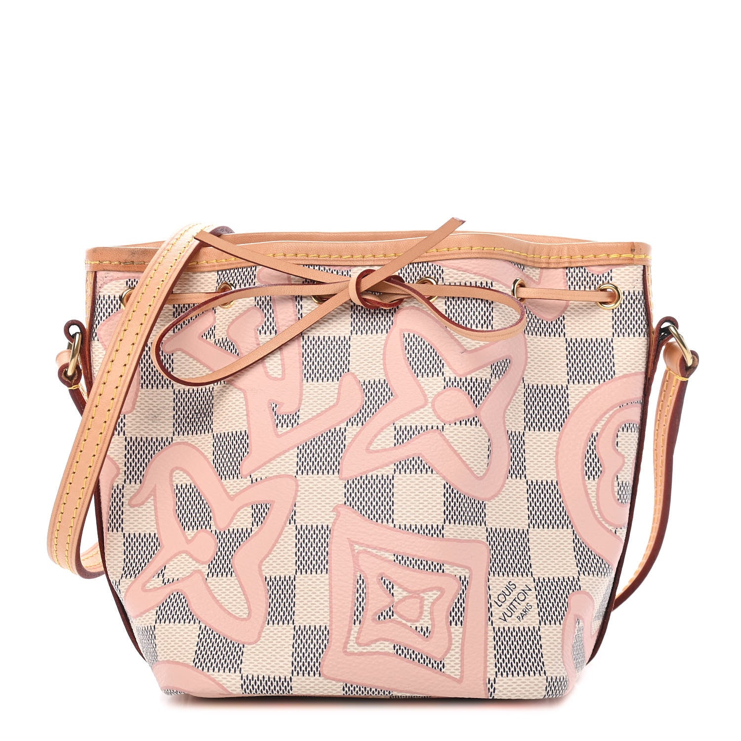 Louis Vuitton Damier Azur Tahitienne Nano Noe Rose Ballerine 1 of 9