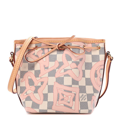 Louis Vuitton Damier Azur Tahitienne Nano Noe Rose Ballerine 1 of 9