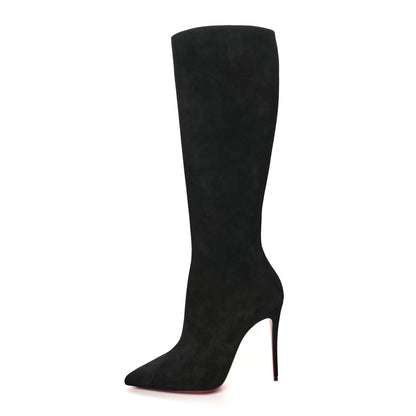 Christian Louboutin Veau Velours Eloise Botta 100 Knee Boots 38 Black 1 of 7