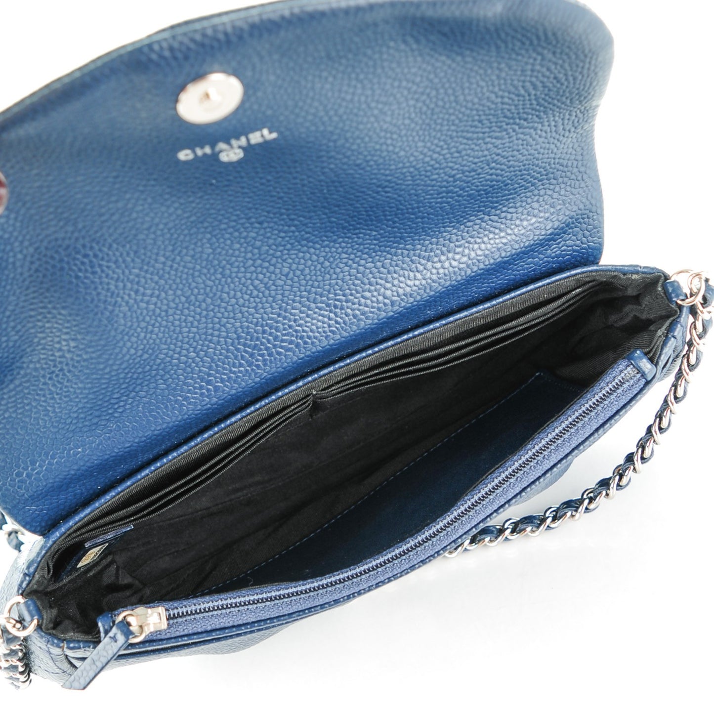 Caviar Half Moon Wallet On Chain WOC Navy Blue