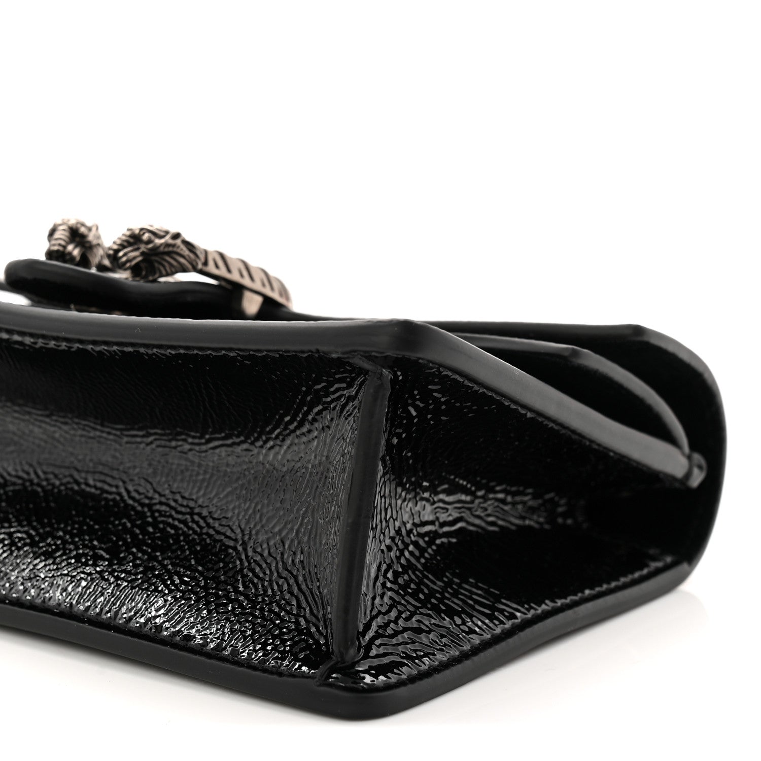 Gucci Crinkled Patent Super Mini Dionysus Shoulder Bag Black 10 of 11