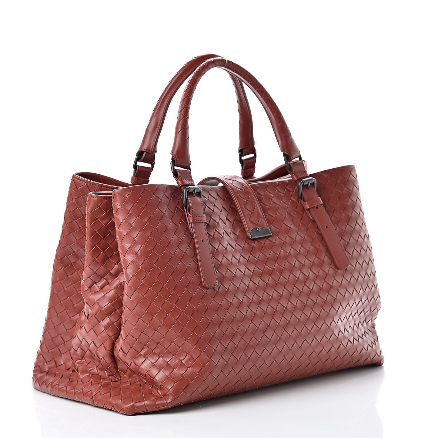 Nappa Intrecciato Medium Roma Tote Brique
