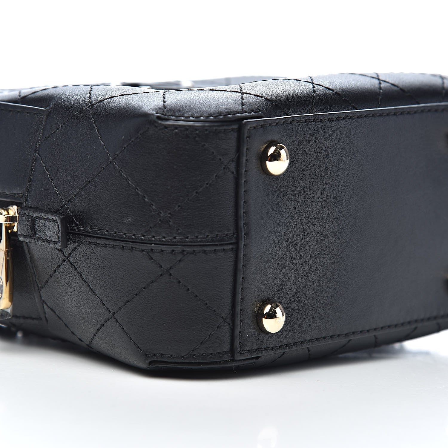 Chanel Calfskin Stitched Enamel CC Camera Case Bag Black 8 of 10