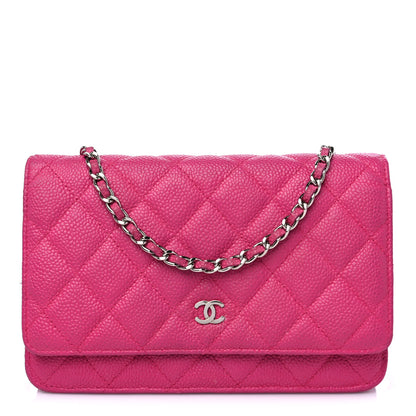 Chanel Iridescent Caviar Quilted Wallet on Chain WOC Pink 1 of 11