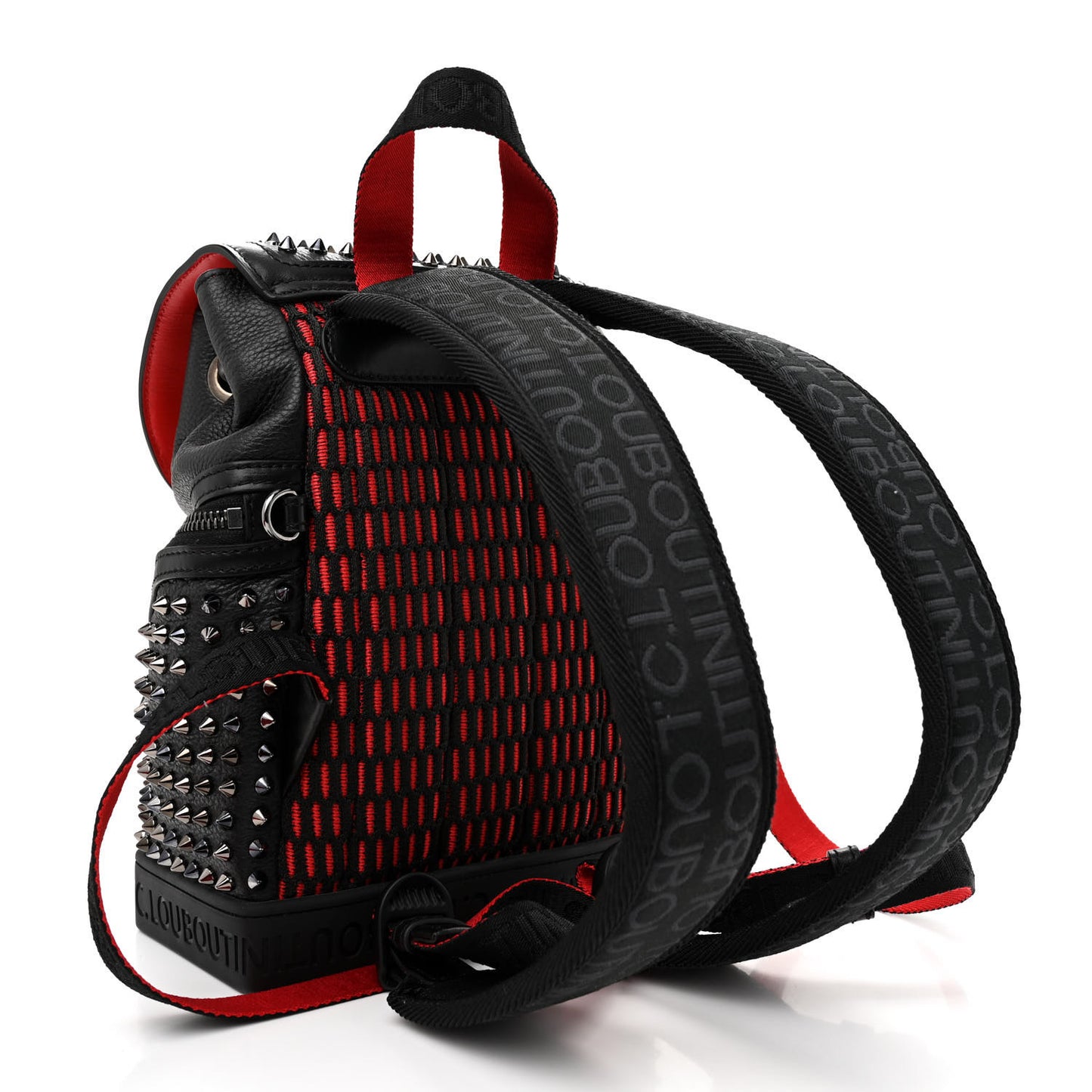 Calfskin Spiked Small Explorafunk Backpack Black