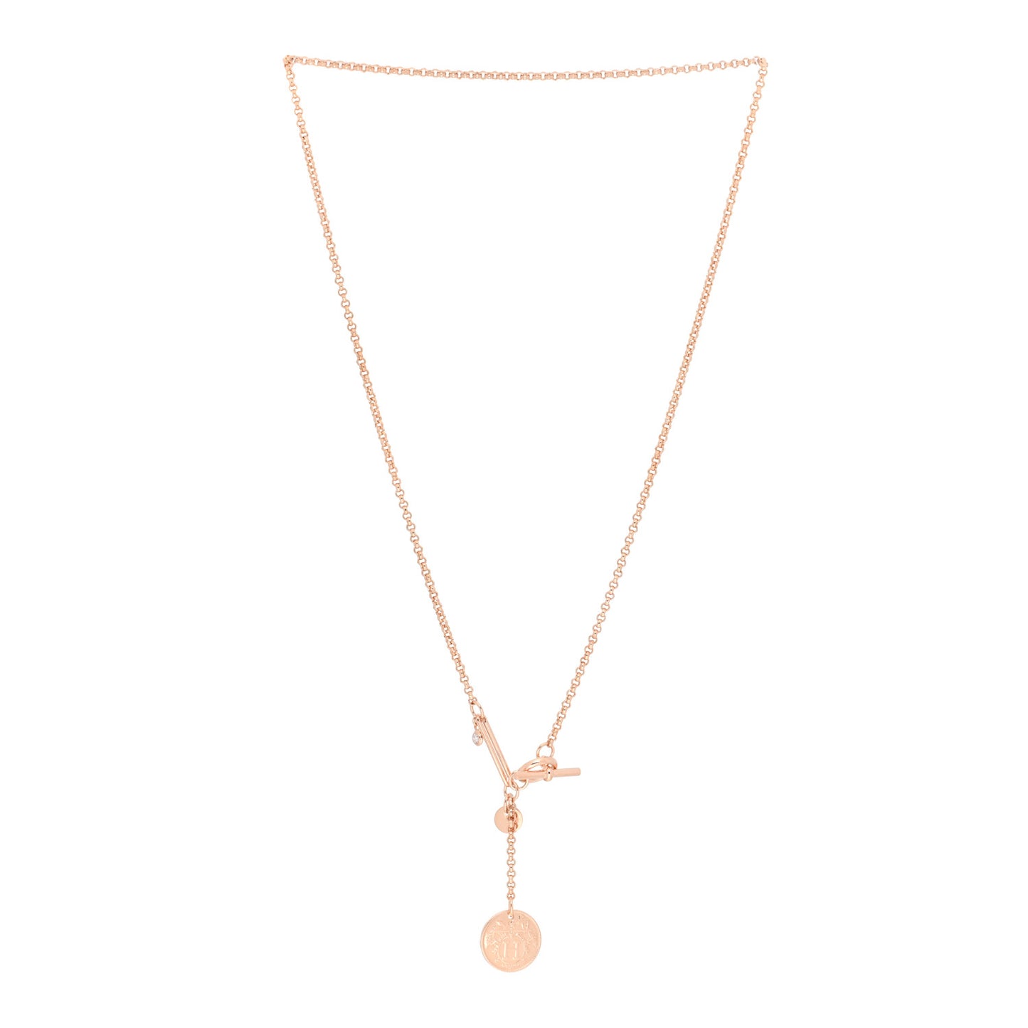 18K Rose Gold Diamond PM Ex-Libris Pendant Necklace