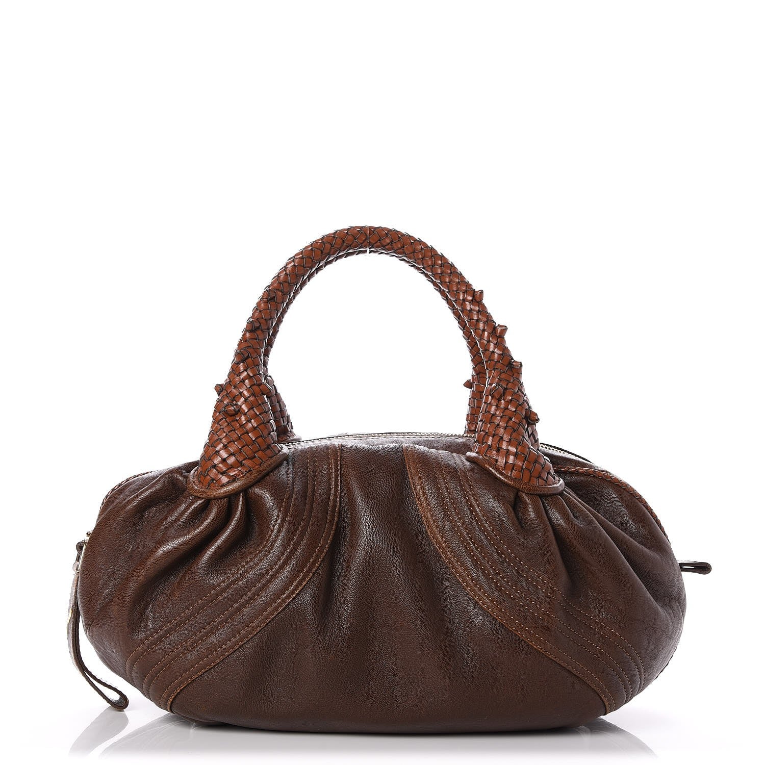 Fendi Nappa Nuvolata Spy Bowler Cognac 1 of 7