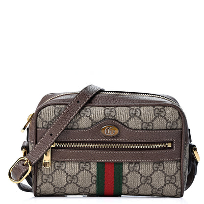 Gucci GG Supreme Monogram Web Mini Ophidia Shoulder Bag Brown 1 of 10