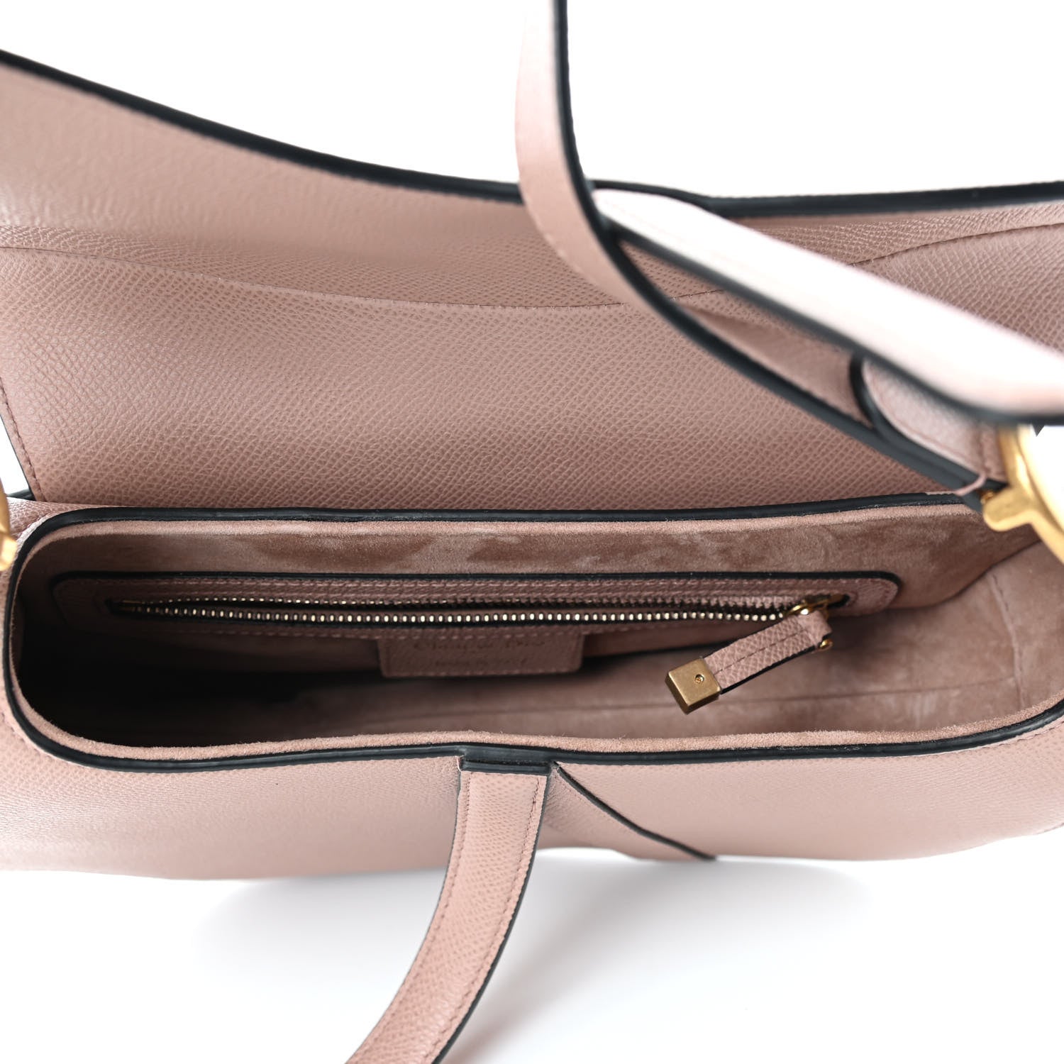 Christian Dior Grained Calfskin Mini Saddle Bag Light Pink 4 of 4