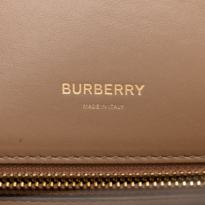 Burberry Calfskin Small Two Handle Title Bag Tan Brown 6 of 13