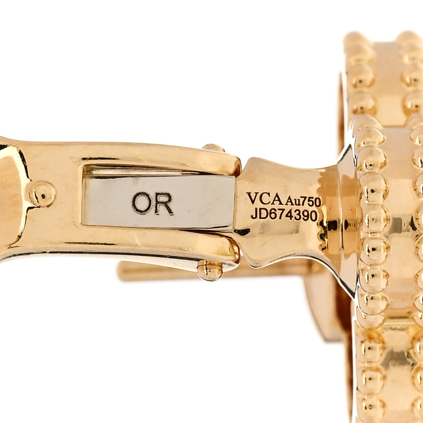 VAN CLEEF & ARPELS 18K Yellow Gold Carnelian Vintage Alhambra Earrings